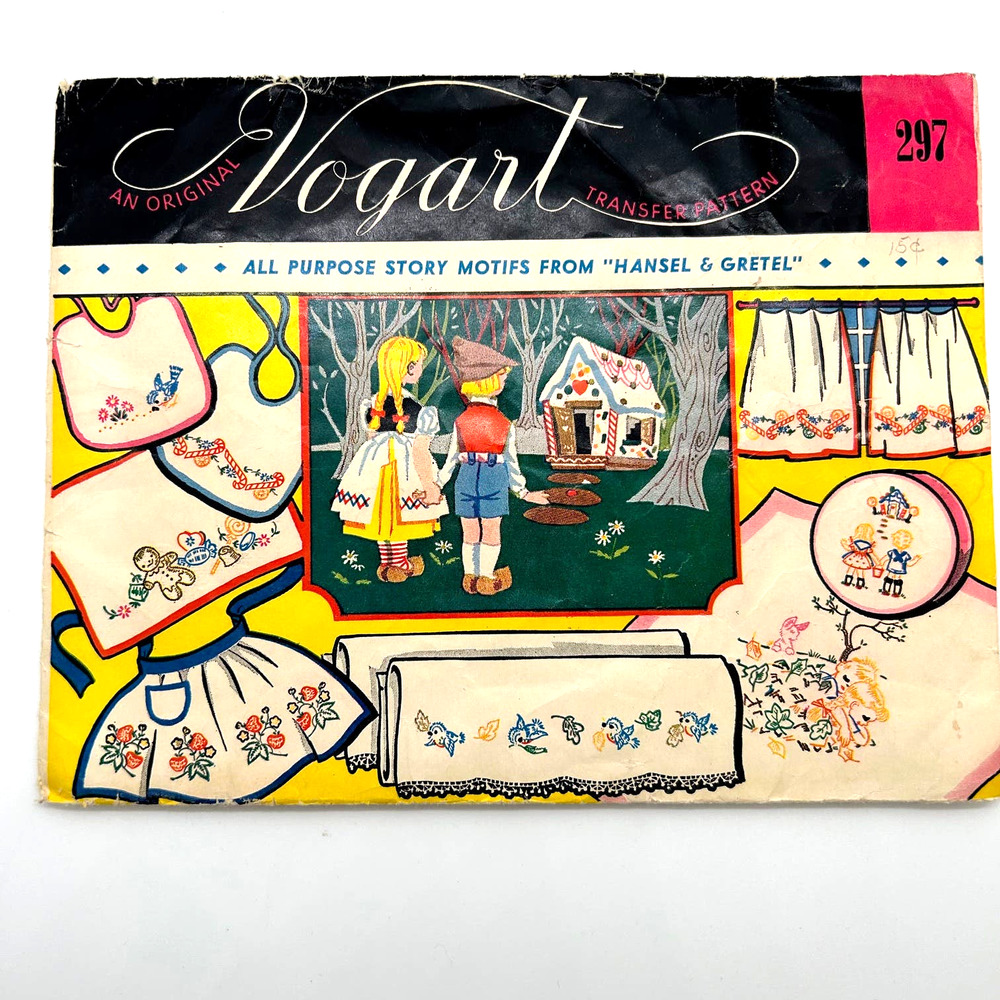 Vogart Vintage Hot Iron Transfers #297 Hansel and‎ Gretel